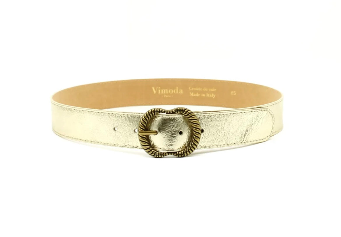 Metallic Leather Belt