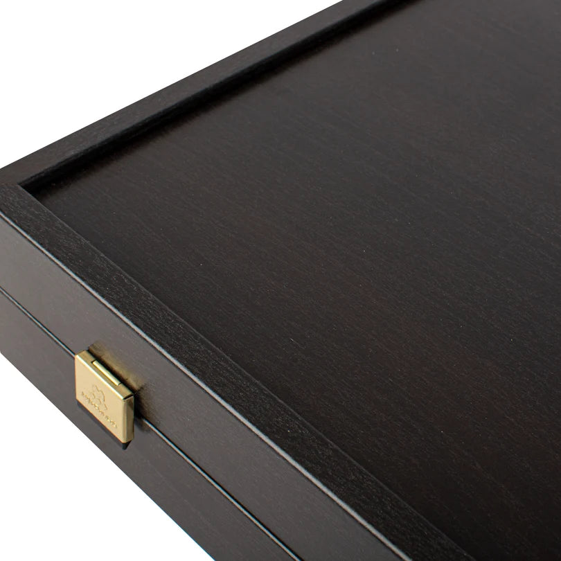 Handcrafted Wenge Replica Wood Backgammon Set with Side Racks - Classic Design and Quality Materials