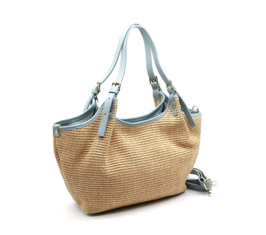 Leather paper knotted  bag