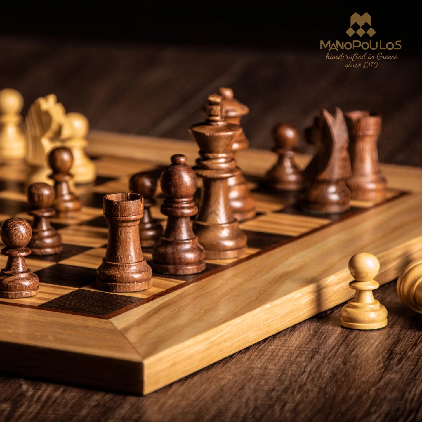 Olive Burl Chess Set