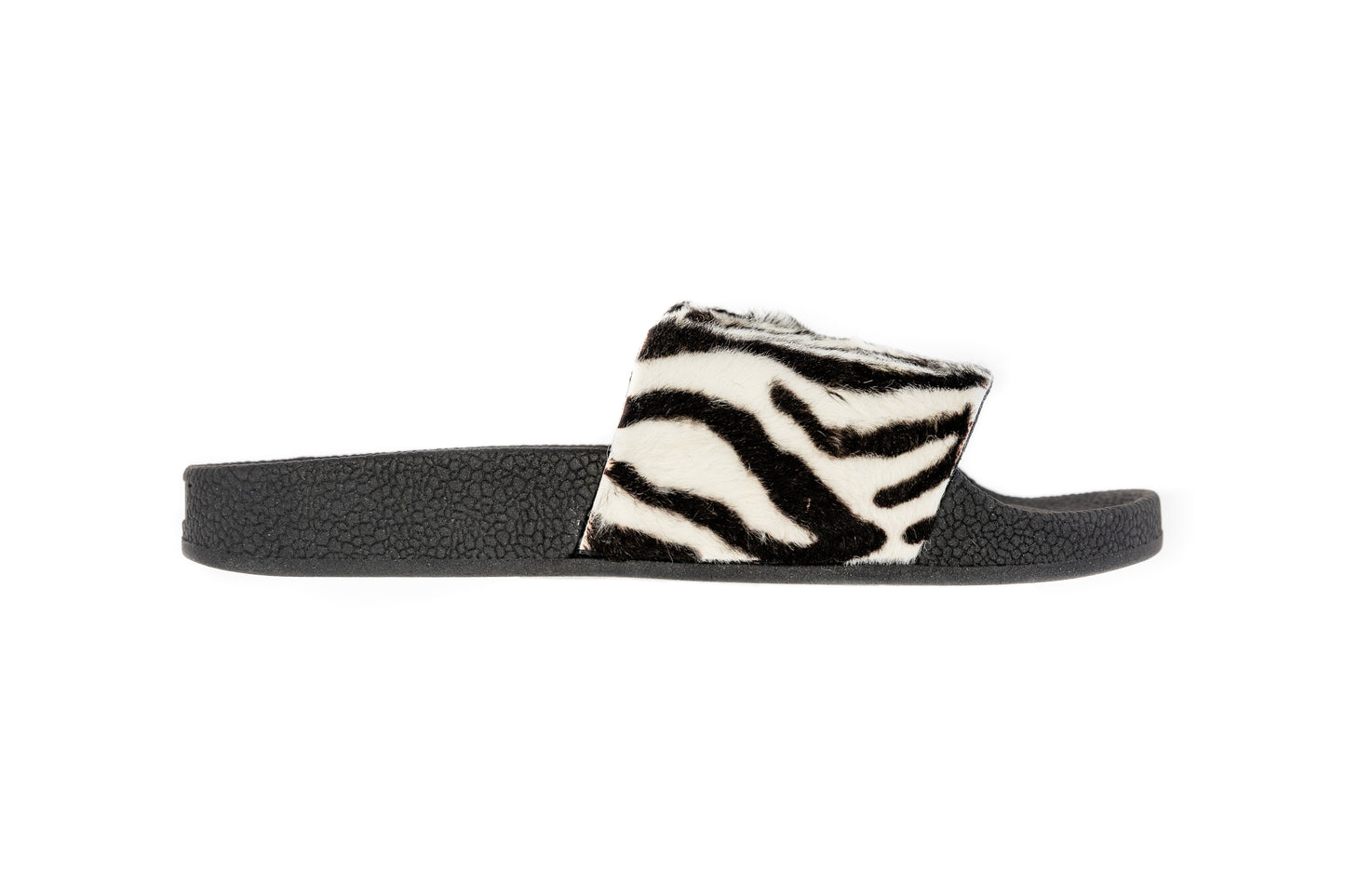 Leather Slides Zebra Print