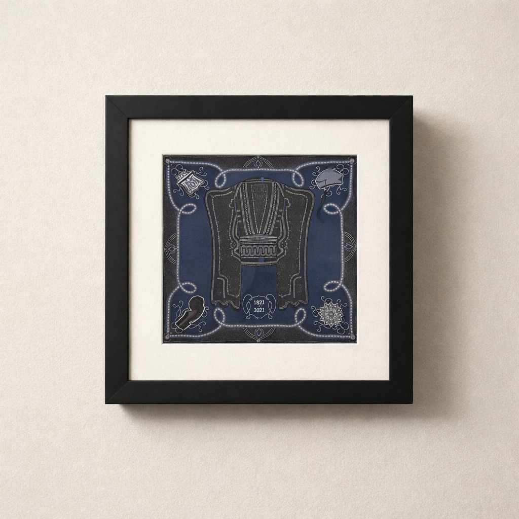Silk Scarves sold separately or framed.