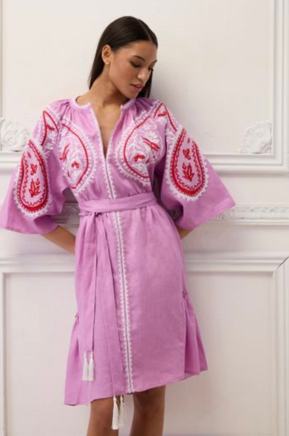 Linen Embroidery Dress