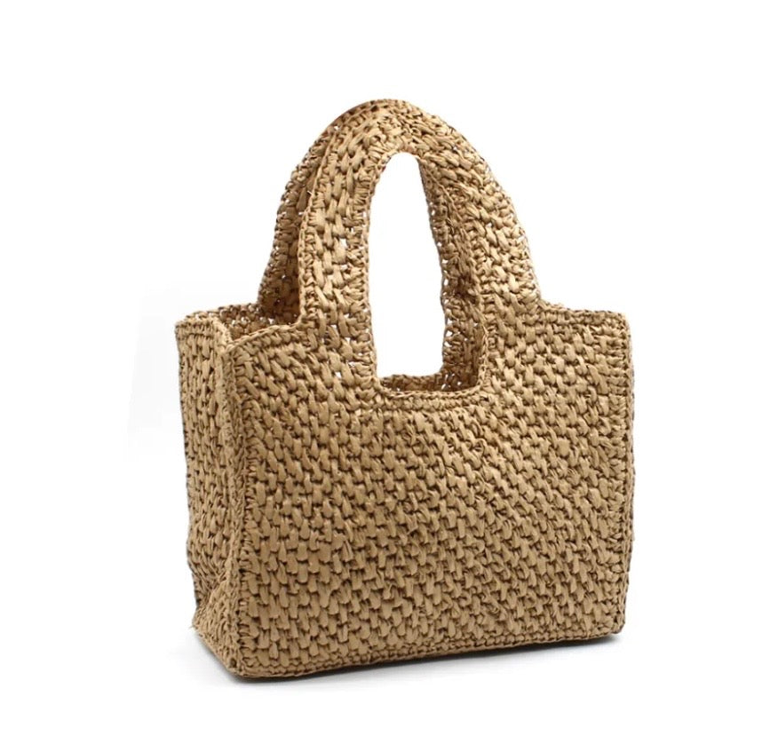 Woven Raffia Tote Bag – Natural