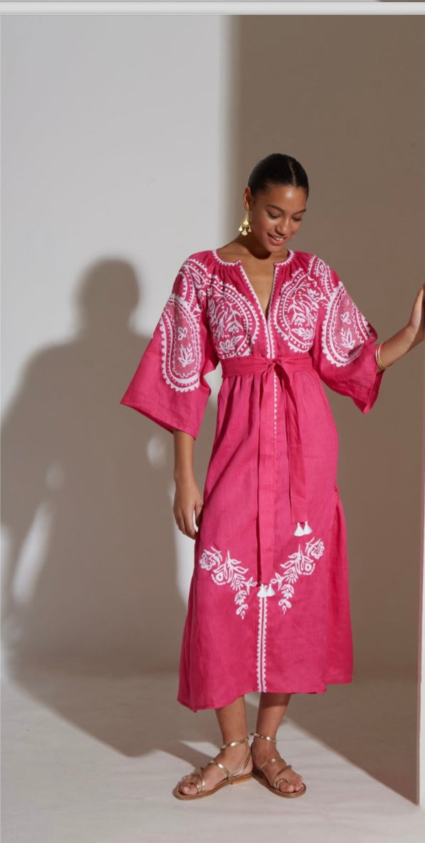 Linen Embroidery Dress