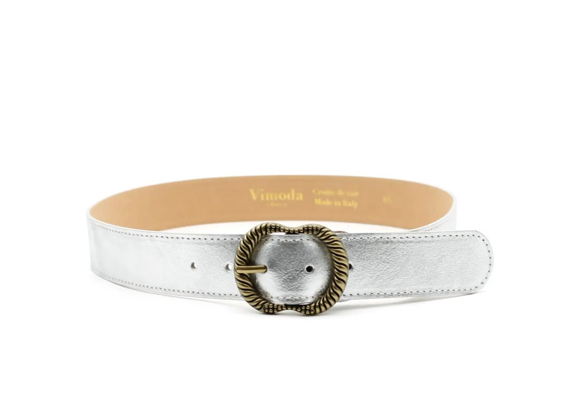 Metallic Leather Belt