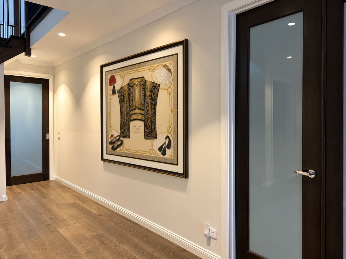 Silk Scarves sold separately or framed          90x90cm