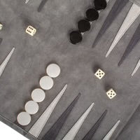 Premium Handcrafted Suede Roll-Up Backgammon Set