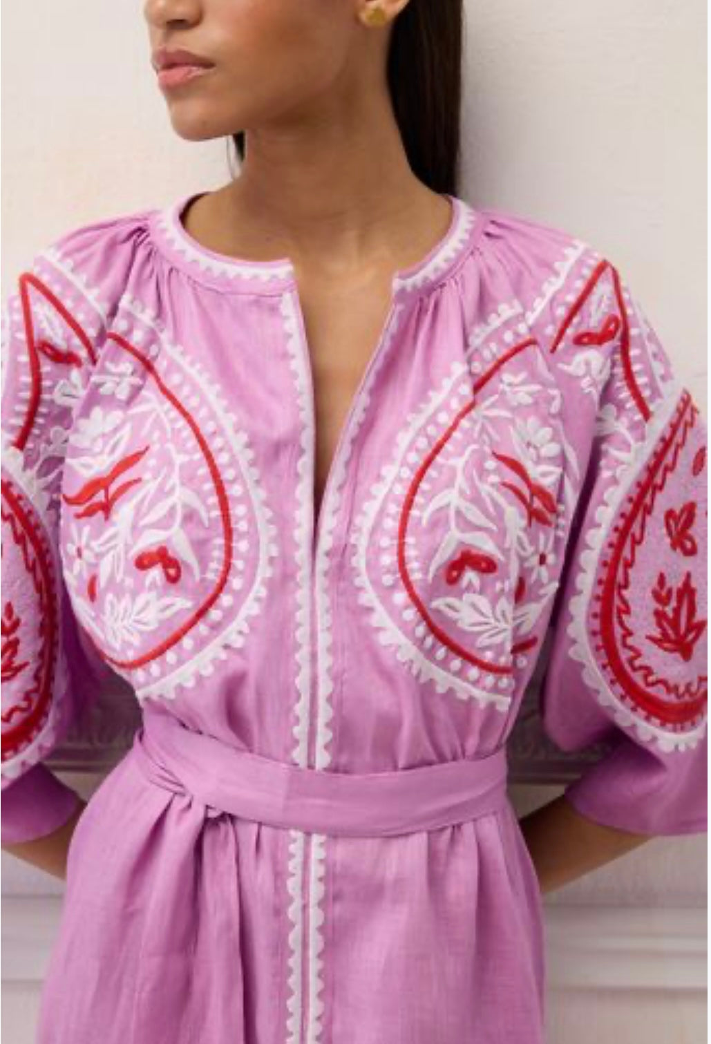 Linen Embroidery Dress