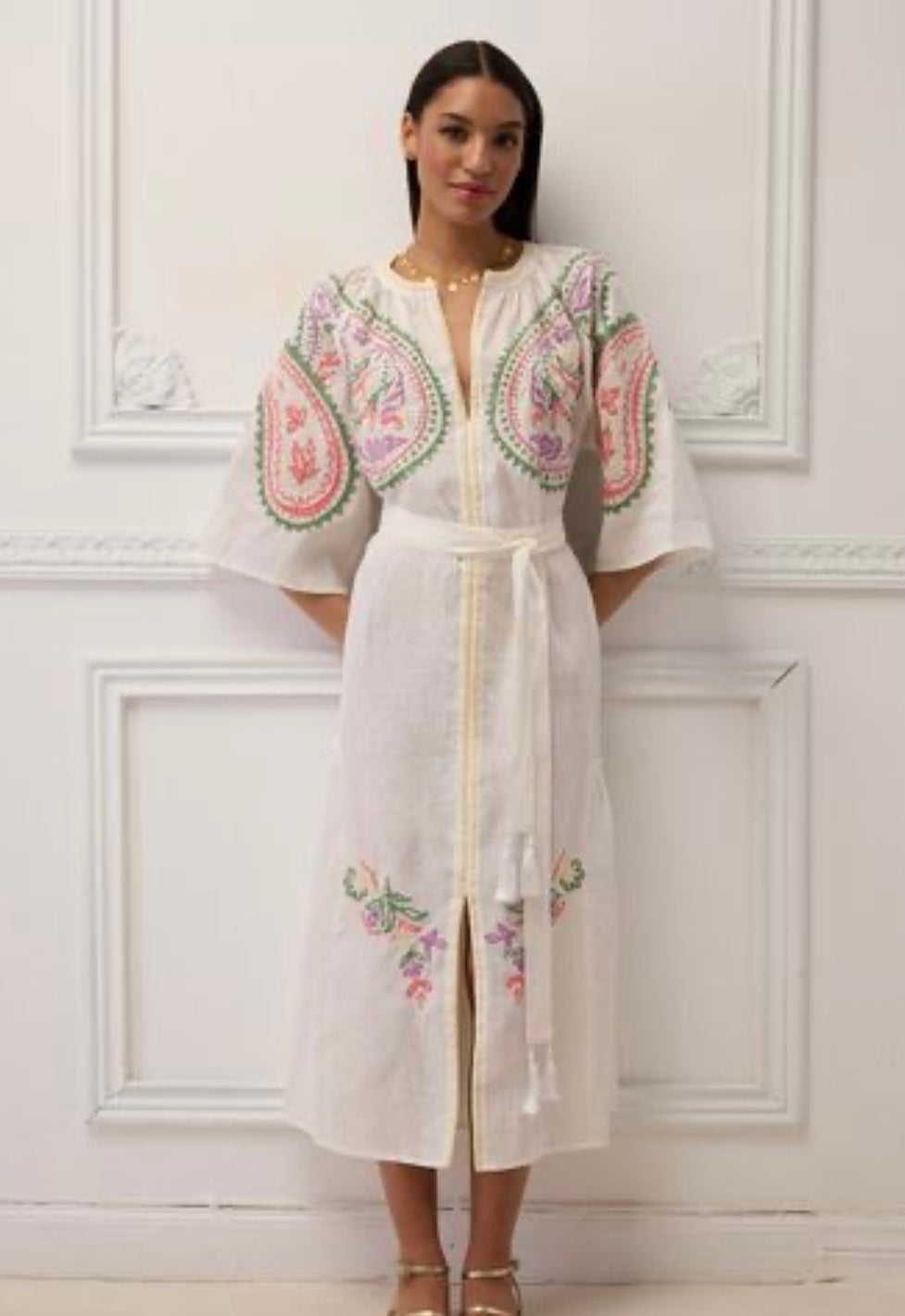 Linen Embroidery Dress