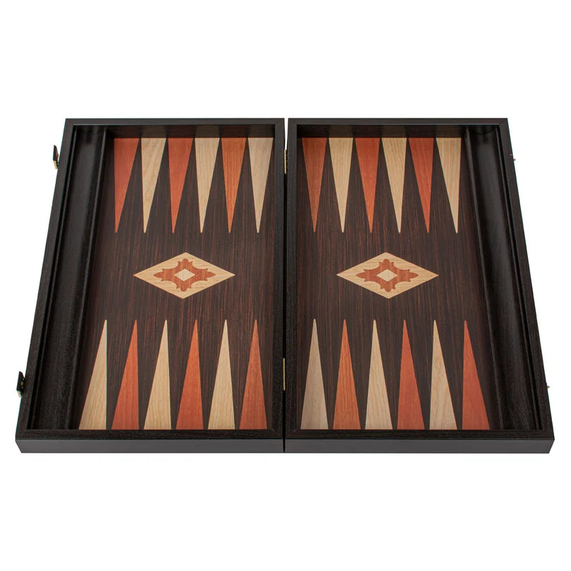 Handcrafted Wenge Replica Wood Backgammon Set with Side Racks - Classic Design and Quality Materials