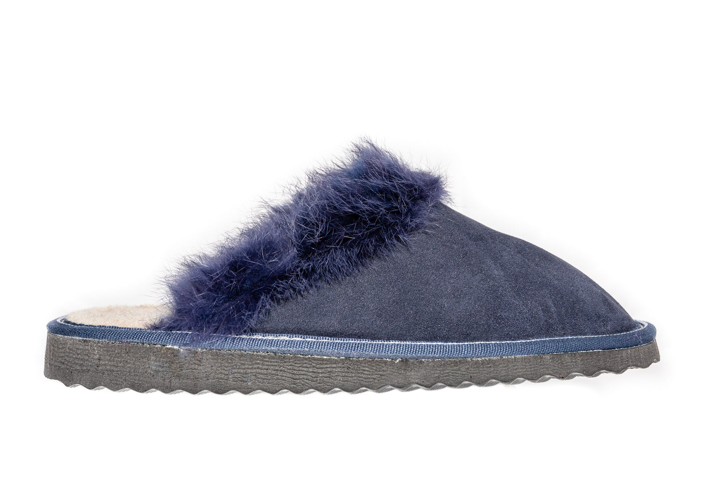 Navy Suede Slippers