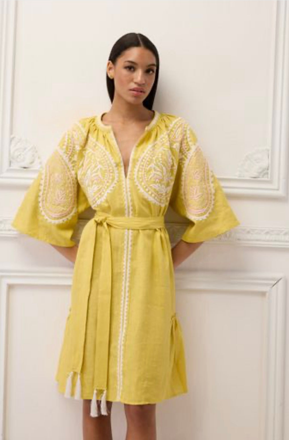 Linen Embroidery Dress