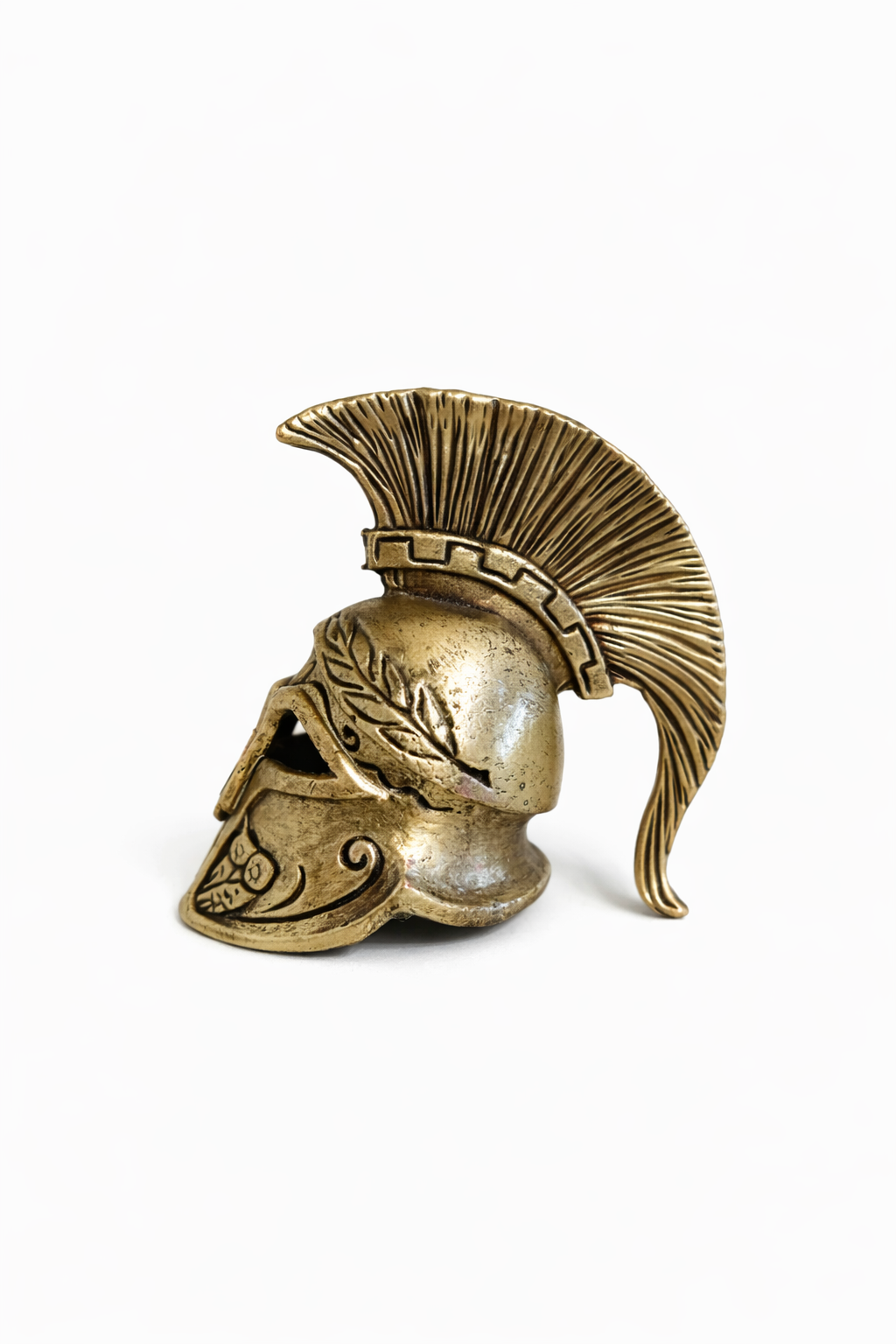 Greek Warrior Helmet Head – Laurel Crest Design