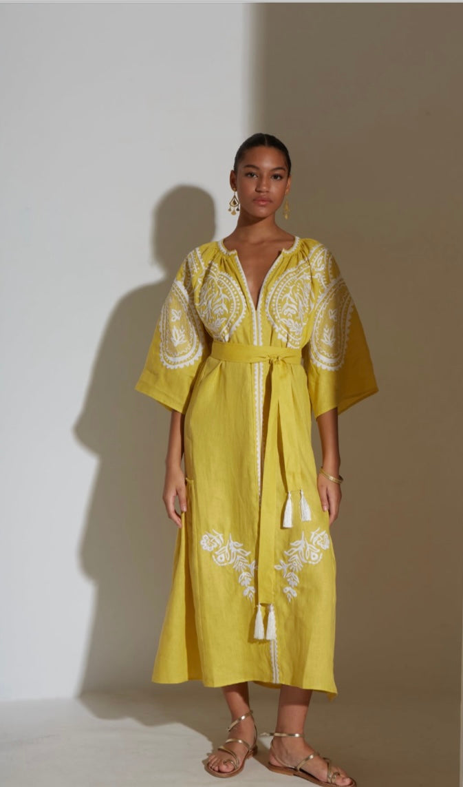 Linen Embroidery Dress