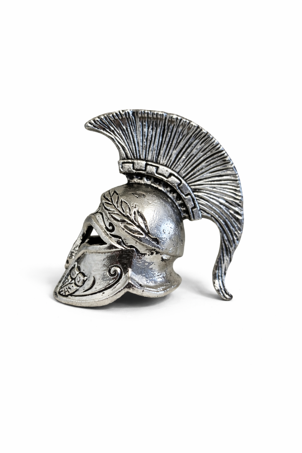 Greek Warrior Helmet Head – Laurel Crest Design