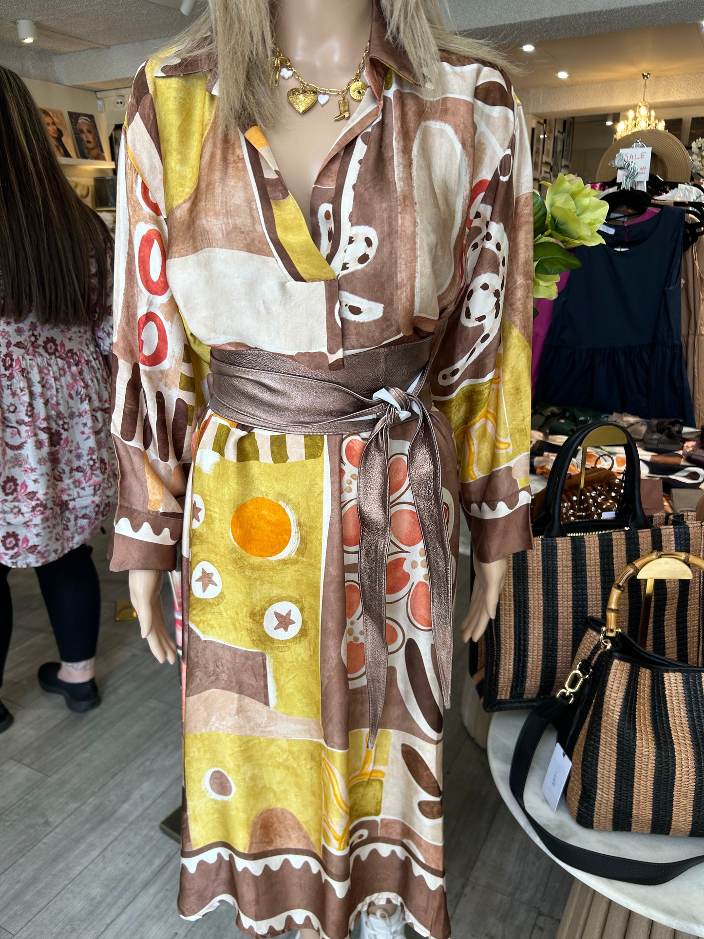 Mediterranean Silk-Blend Dress