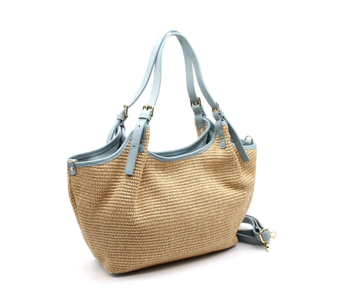 Leather paper knotted  bag