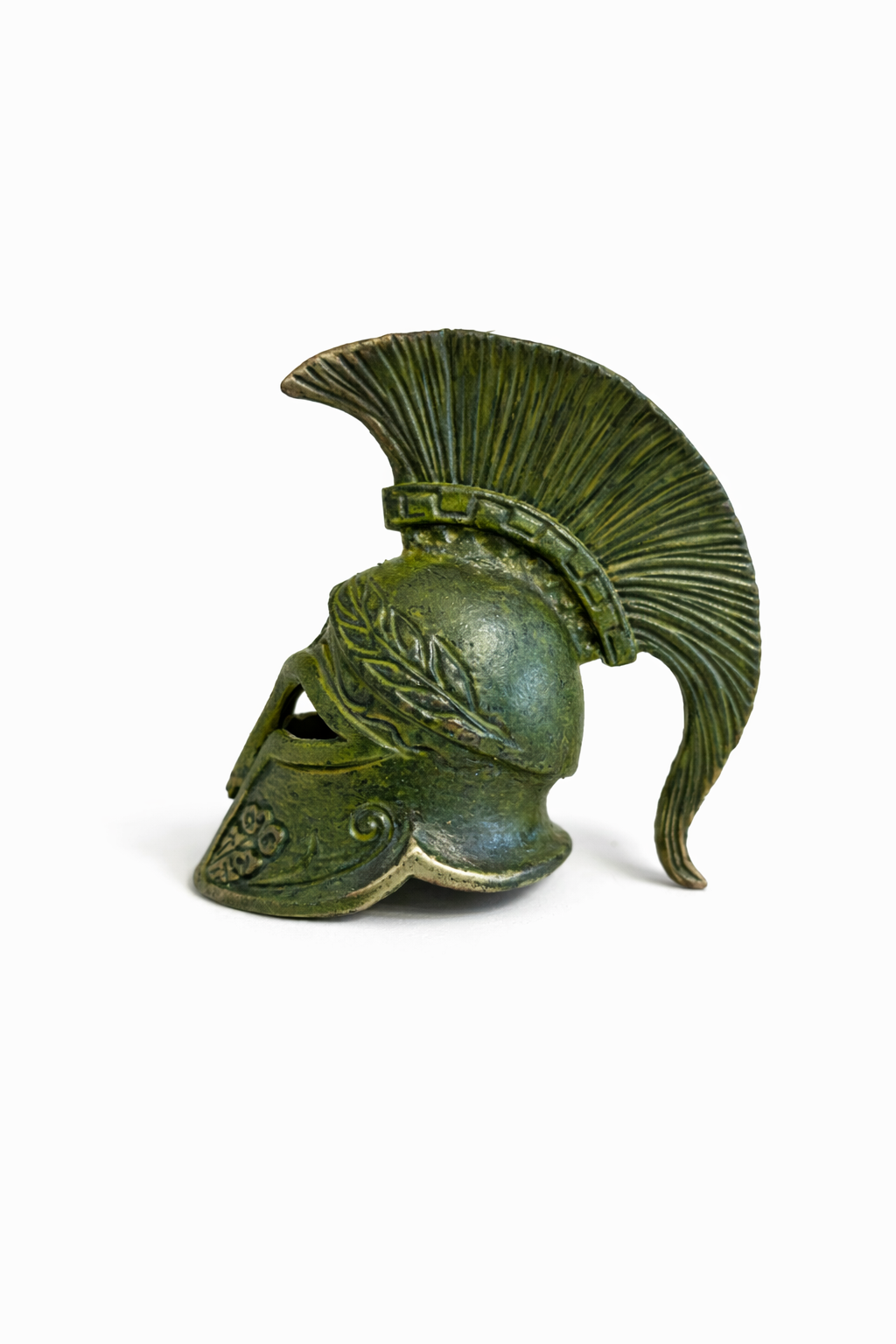 Greek Warrior Helmet Head – Laurel Crest Design