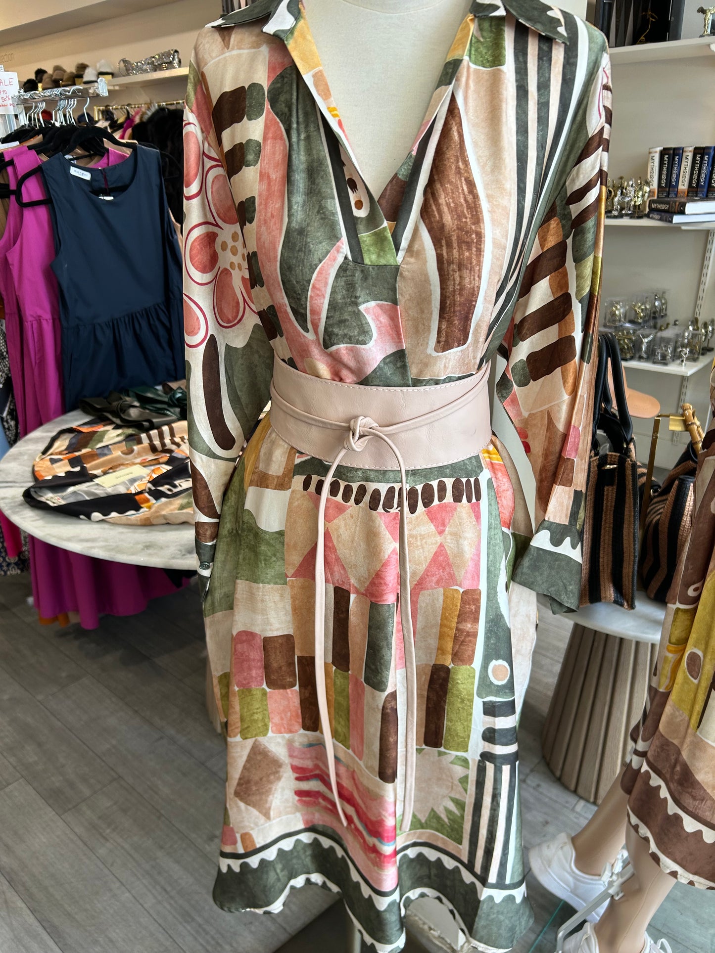 Mediterranean Silk-Blend Dress