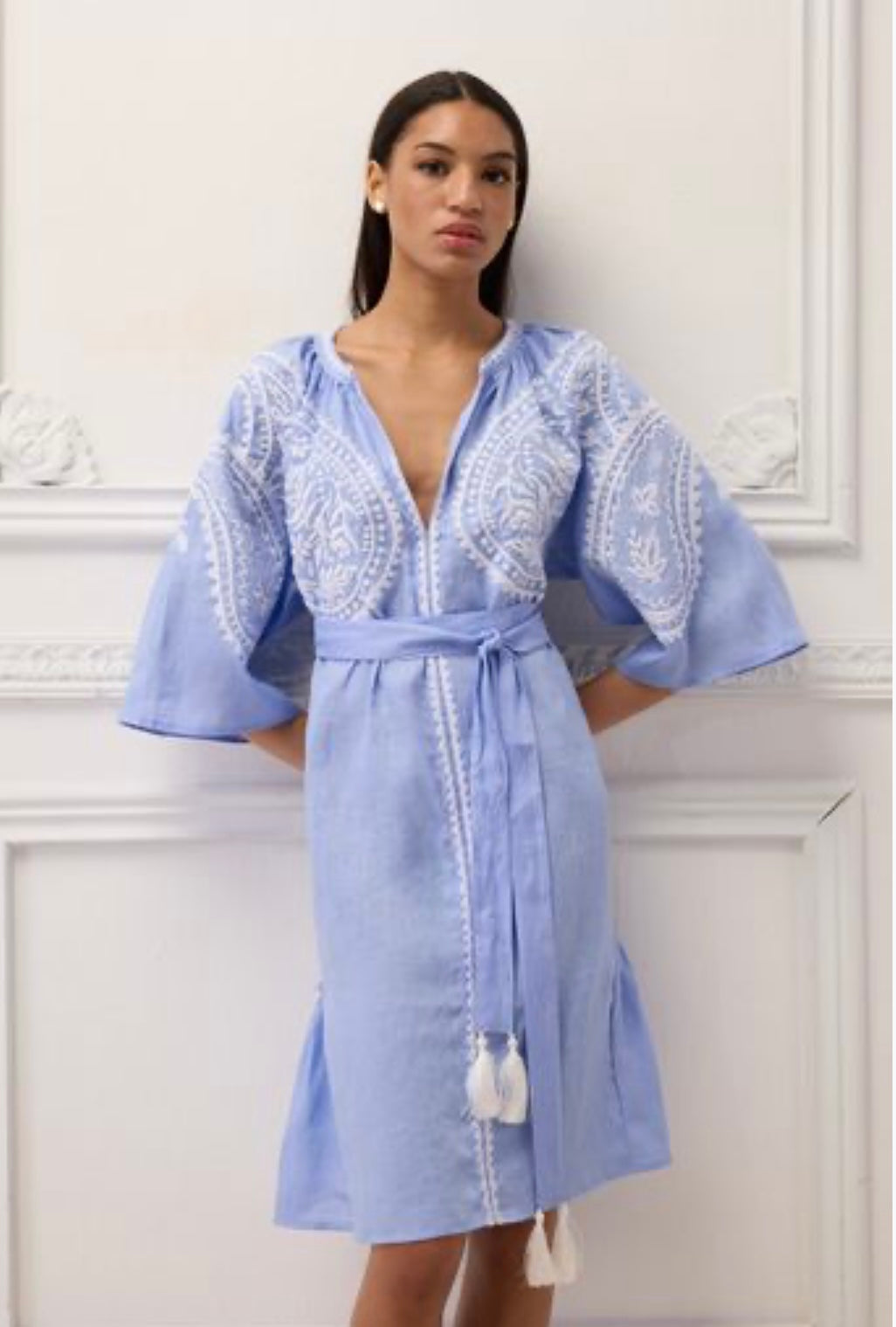 Linen Embroidery Dress
