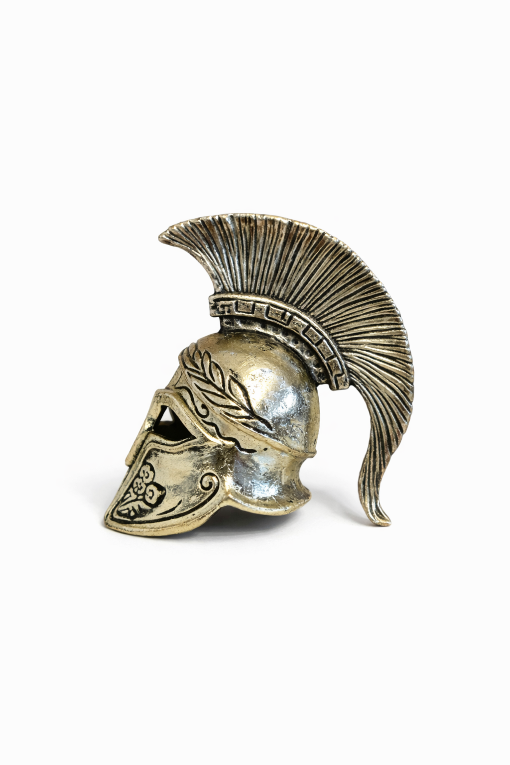 Greek Warrior Helmet Head – Laurel Crest Design