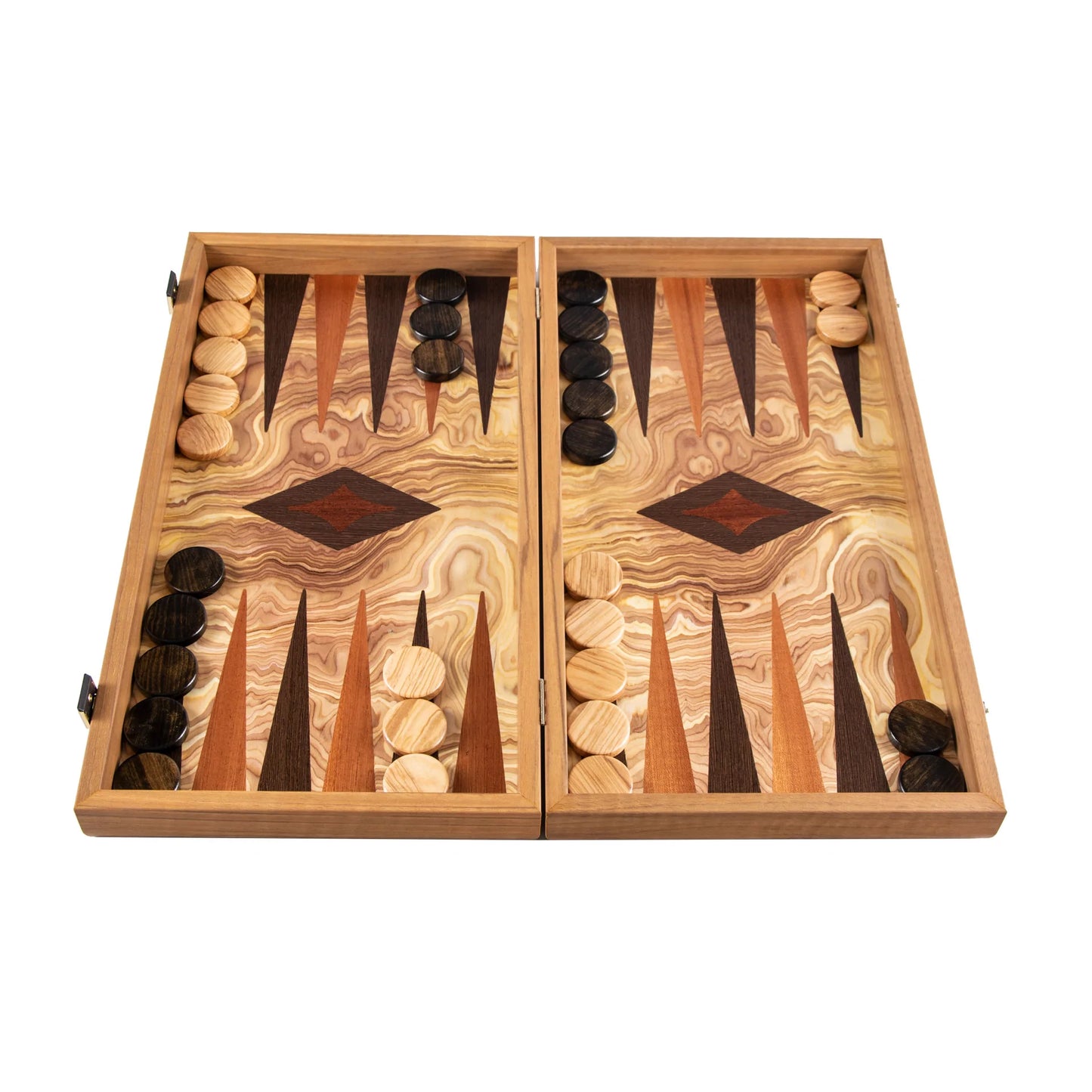 Olive Burl Travel Size Backgammon